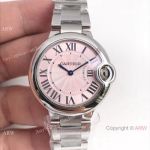 AAA Replica Ballon Bleu Cartier Quartz Watch Stainless Steel Pink Dial